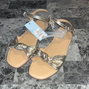 Girls Lydia Textile Gold Ankle Strap Sandals Cat and Jack
